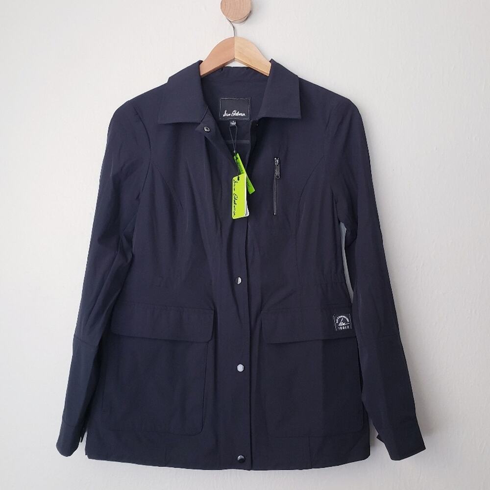 Sam Edelman Black Waterproof Lightweight Shirt-Jacket Shacket Rain Coat Small